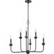 Freesia 6 Light 28 inch Matte Black Chandelier Ceiling Light